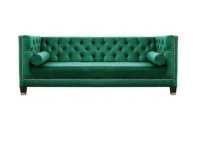 Green Chesterfield 3-Seater Textile Modern Design Creative Furniture Sofa Fabric