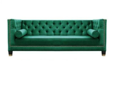 Green Chesterfield 3-Seater Textile Modern Design Creative Furniture Sofa Fabric