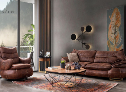 Luxury US Western Sofa set Couch Loft Furniture 3+1 Seater Sofa Armchair 2-pcs. new