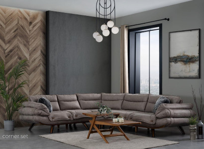 Corner sofa L-shape Sofa Couch Upholstery Sofas Living landscape Fabric sofa Corner sofa Textile