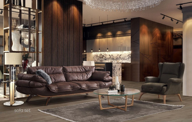 Multifunction s Couch Three Seater Sofa Couches Furniture Sofas Brown Soft Padded