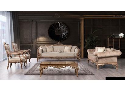 Sofa set 3+3+1+1 Seat Coffee table Chesterfield Sofa Armchair luxury set 5 pieces