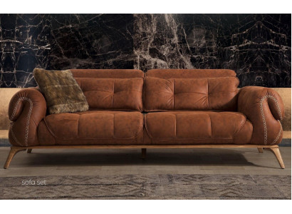 Brown couch three-seater sofa suede look sofas couches seating furniture design new