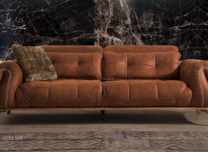 Brown couch three-seater sofa suede look sofas couches seating furniture design new