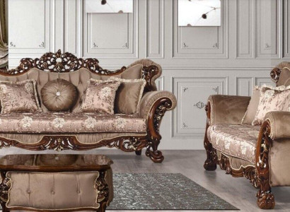 Suite Sofa set 3+3 Seater Sofas Sofa Luxury Style Fabric Living room Baroque