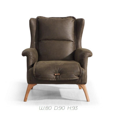 Soft wing chair couch armchair single seater furniture sofa suede look black