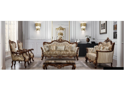 Suite Set 5-piece Sofa set 3+3+1+1 Seater Coffee table Sofa Baroque Rococo new
