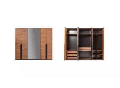 Wardrobe Brown Wood Furniture Design Luxury Bedroom Wardrobe Cabinet