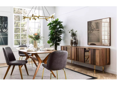 Complete Set Dining table 4x Chairs Dining room Set Ess Group Sideboard 7pcs