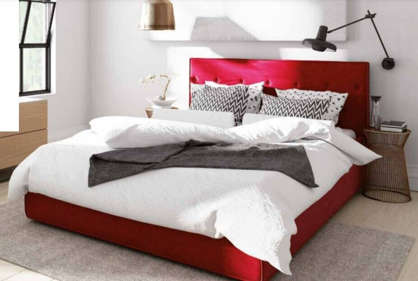 Bed Design Double Bed function Hotel Textile Bedroom Beds Bed Frame Red
