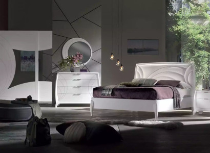 Bedroom Set Bed 2x Bedside table Wardrobe 6-piece design luxury