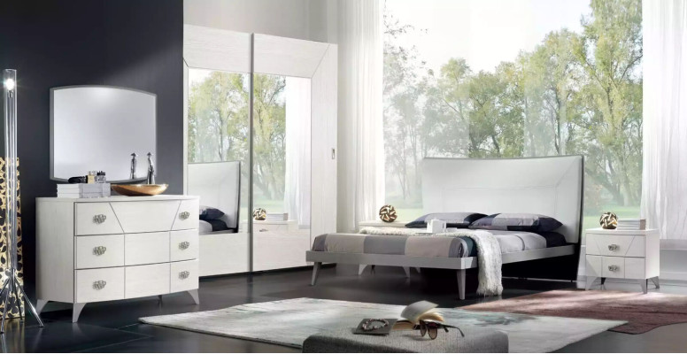 Bedroom Set Bed 2x Bedside tables Chest of drawers 6 pcs. Design luxury