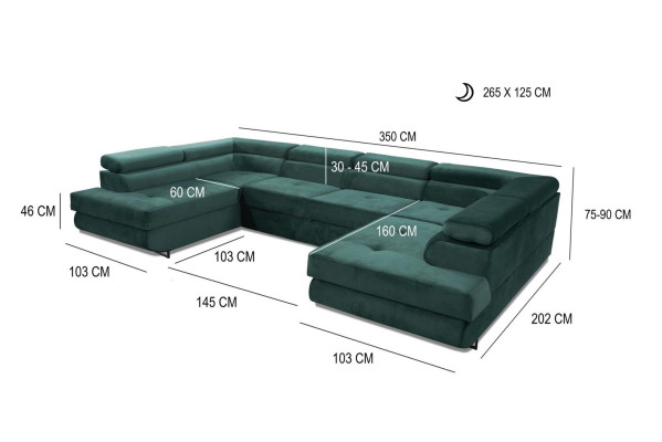 Corner sofa Fabric U-shape Couch Design Upholstery Textile Corner Modern Sofas Living landscape