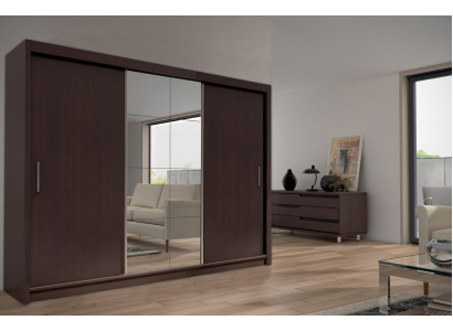 Mirror Wardrobe Bedroom Floating Doors 250cm Clothes Cabinets Sliding Doors