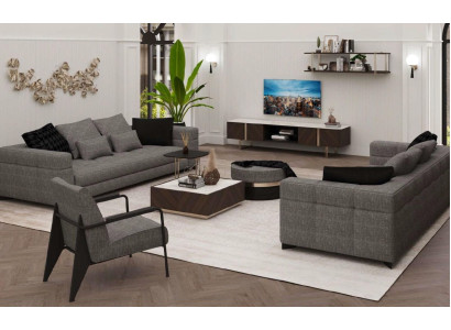 Gray sofa set three-seater two-seater armchair living room set new