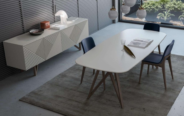 Dining room set Modern dining room set White sideboard with storage space