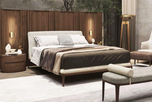 Brown Bedroom Suite bed frame 2x Bedside tables Double bed 3pcs