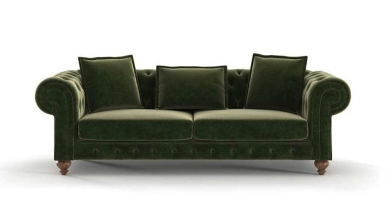 Brown Chesterfield Luxury Sofa Set Modern Three Seater Armchair Textile