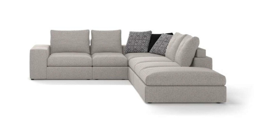 White Corner sofa Upholstery Corner suite Luxury L-shape Sofas Modern Design