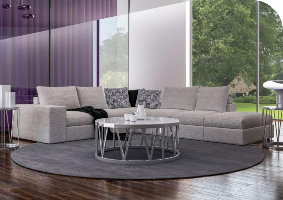 White Corner sofa Upholstery Corner suite Luxury L-shape Sofas Modern Design