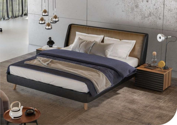 Bedroom set Bed frame Bedside tables Chest of drawers Mirror wooden furniture
