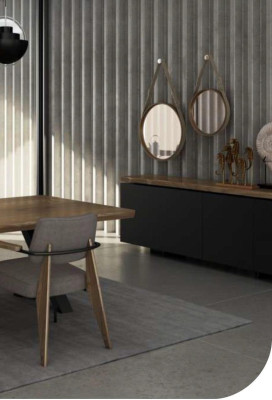 Dining room sideboard natural walnut - matt anthracite Chest of drawers Luxury Furniture