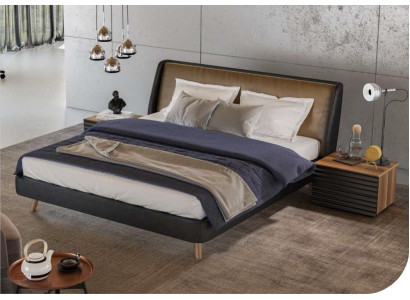 Bedroom Set Bed 2x Bedside table Complete e Furniture Beds Natural Walnut