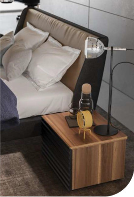 Bedroom Set Bed 2x Bedside table Complete e Furniture Beds Natural Walnut