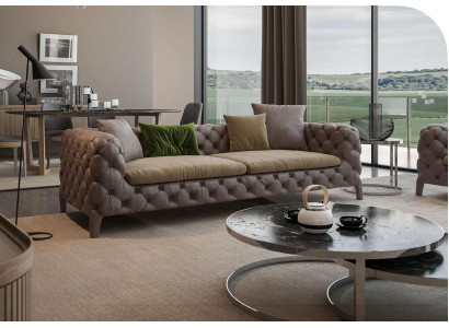 Chesterfield Four Seater Taupe Modern Couch Living room furniture Modern new