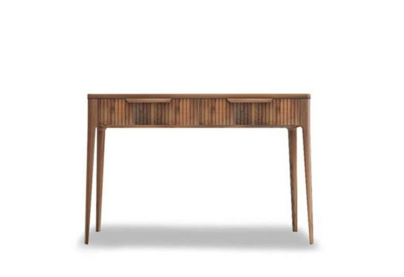 Wood Console table Natural walnut table - Toros Black Marble