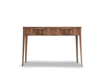 Wood Console table Natural walnut table - Toros Black Marble