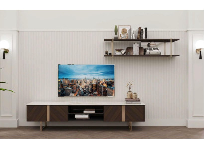 Modern Wall unit Living room Shelf Wardrobe Wall units TV stands Brown