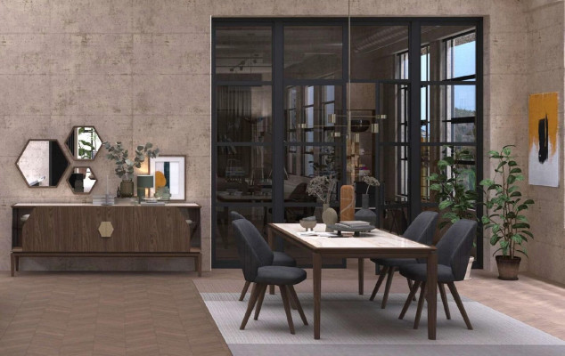 Dining room kitchen table luxury real wood furniture modern furnishings furniture