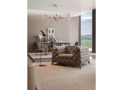 Chesterfield Taupe Armchair Chesterfield Armchair Upholstered Armchair Living room
