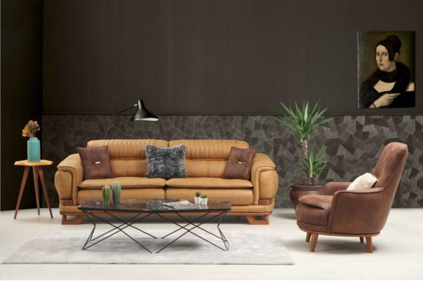Triple Sofa Three Seater Sofa 3 Seater Sofas Design Living room Imitation leather