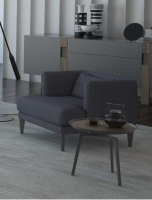 Gray single-seater luxury designer armchair recliner wing chair modern