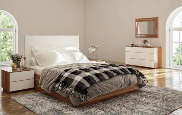 White Brown Bedroom Dresser Luxury Console Storage Space Elegant Real Wood Furniture