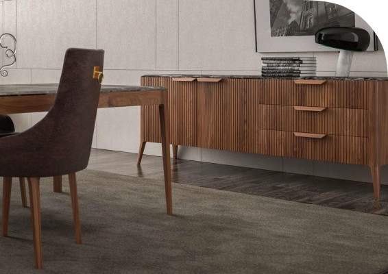 Dining room furniture Chair Luxury Dining chairs Brown comfortable textile chairs
