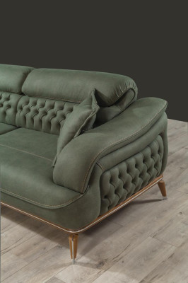 Luxury Suite Set Sofa set 3+3+1 Seater Sofas Armchair Fabric 3pcs.