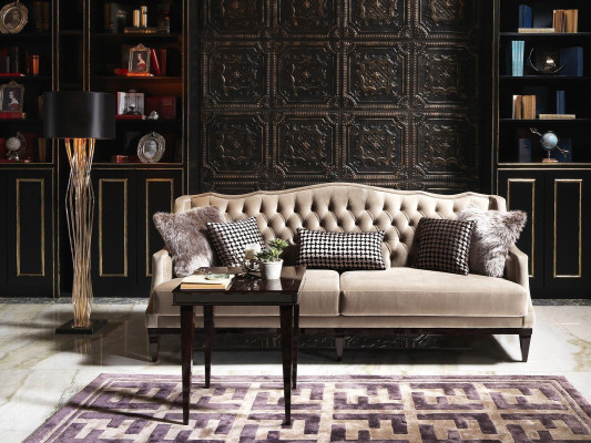 Sofa set four seater three seater armchair gray coffee tables fabric sofa