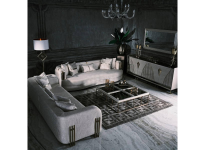 Living room Complete e sofa set three-seater fabric sofa set 6-piece Big