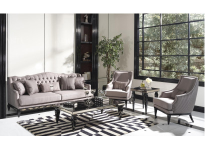 Sofa set Sofa 3 Coffee tables Fabric sofa gray set 5-piece three-seater