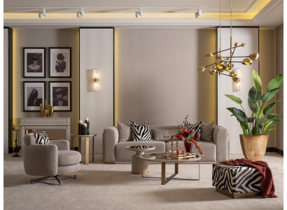 Sofa set four-seater armchair fabric sofa upholstered sofa gray set 3 pieces