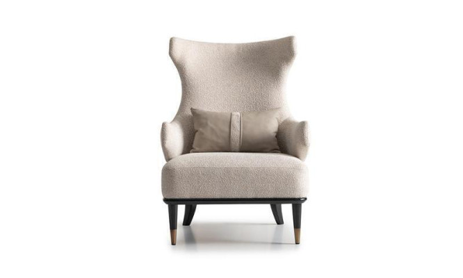 Armchair Group Living room Bar Cabinet Modern Wing Chair Beige Wardrobe