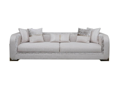 Three Seater Sofa 3 Seater Gray Upholstered Sofa Fabric Sofa Modern Sofas