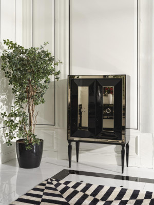 Design Bar Cabinet Wardrobe Wooden Cabinet Wood Bar Black Drinks