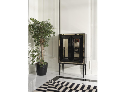 Design Bar Cabinet Wardrobe Wooden Cabinet Wood Bar Black Drinks