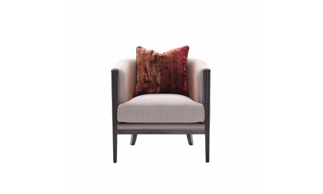 Armchair Wing Chair Fabric Gray Seater Cocktail Chair Relax Chair Design