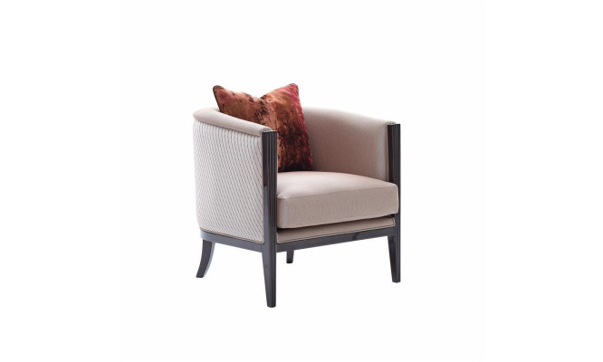 Armchair Wing Chair Fabric Gray Seater Cocktail Chair Relax Chair Design