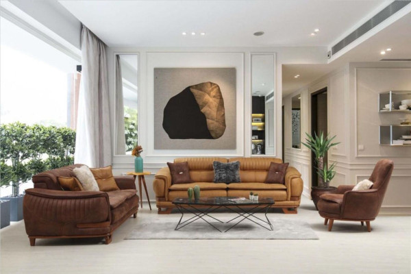 Armchair wing chair design upholstery living room 1 seat imitation leather seater